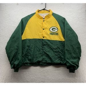 VTG Green‎ Bay Packers Windbreaker Mens XL Swingster Quilted Color Block NFL USA